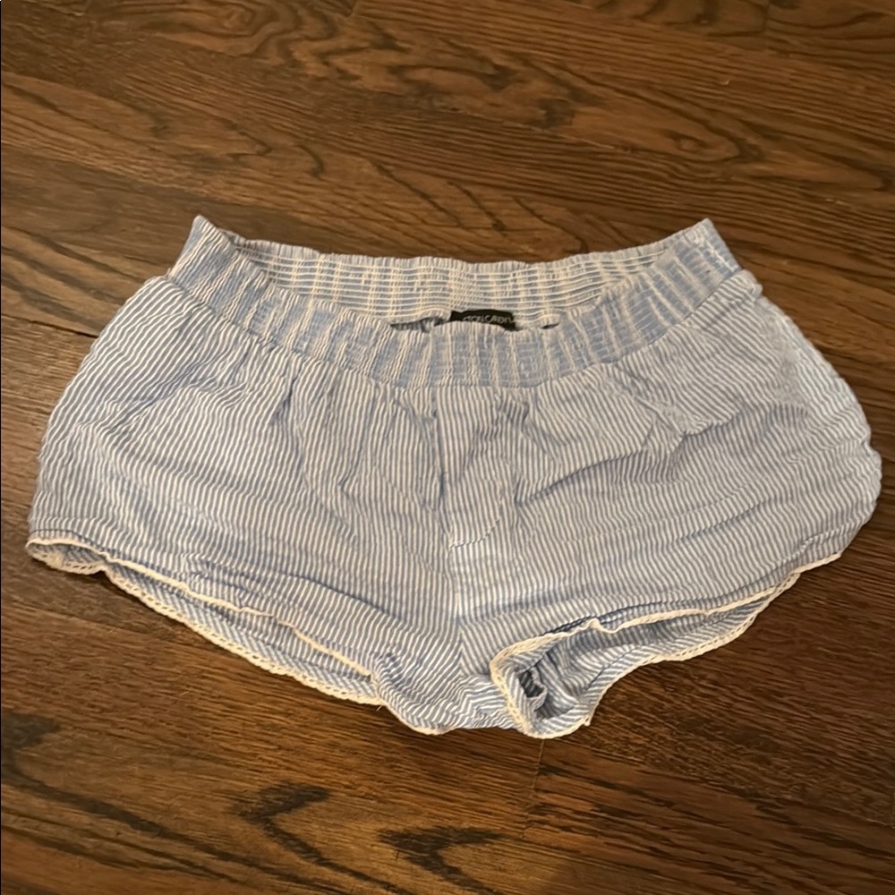 Island gypsy- Blue and White Striped Shorts